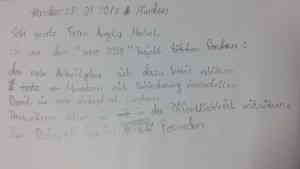 Sehr geehrte Grau Angela Merkel ...